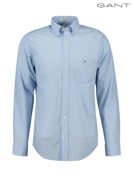GANT Blue Regular Fit 100% Cotton Micro Print Shirt (F95270) | €128