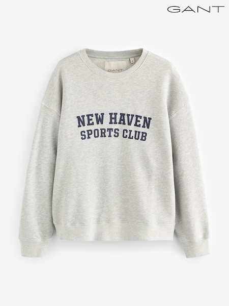 GANT Grey 100% Cotton Graphic Crew Neck Sweatshirt (F95272) | €199