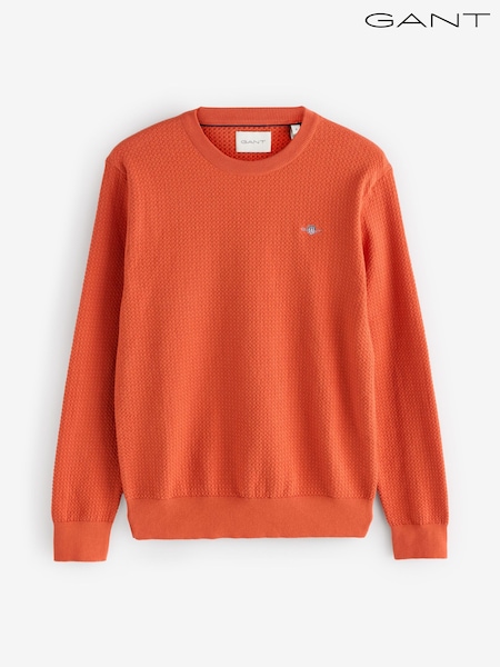 GANT Textured 100% Cotton Crew Neck Sweatshirt (F95274) | 894 LEI