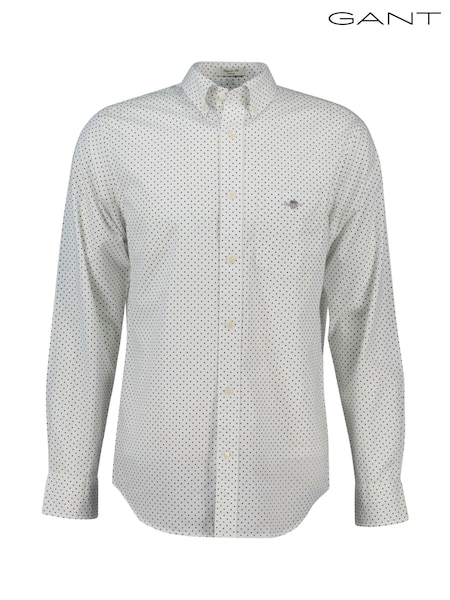 GANT Cream Regular Fit 100% Cotton Micro Print Shirt (F95286) | AZN 251