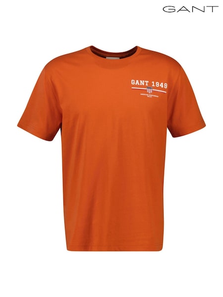 GANT Orange 100% Cotton Graphic Print T-Shirt (F95302) | €46
