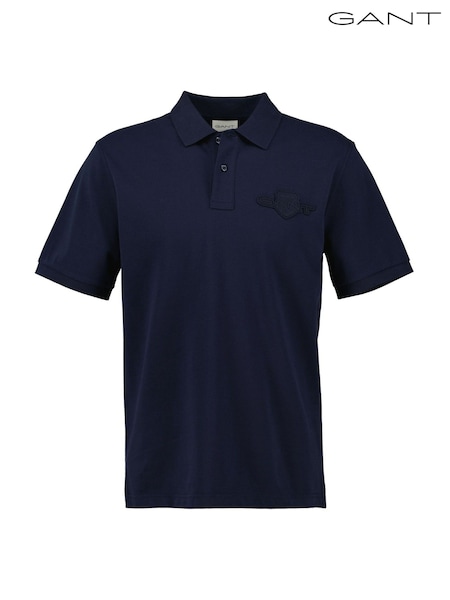 GANT Blue 100% Cotton Tonal Shield Polo Shirt (F95321) | 5,107 UAH