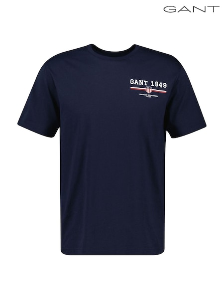 GANT Blue 100% Cotton Graphic Print T-Shirt (F95328) | €46
