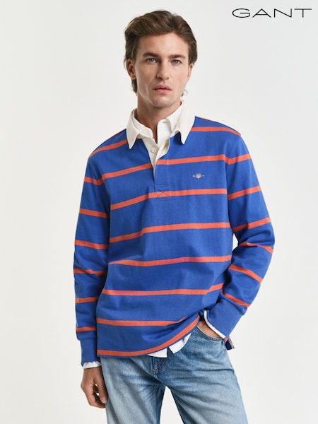 GANT 100% Cotton Long Sleeve Thin Striped Polo Shirt (F95336) | 894 LEI