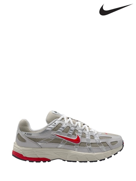 Nike Grey/Red P-6000 Trainers (F95353) | €133