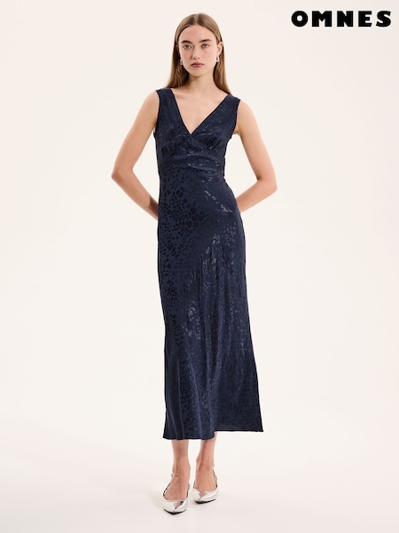 Omnes Navy Iris Maxi Dress (F95364) | 490 QAR