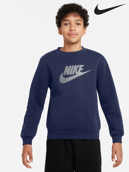 Nike Midnight Navy Club Fleece HBR Crew Sweatshirt (F95464) | €54