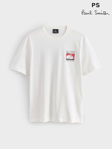 PS Paul Smith Casual Fit Graphic Print White T-Shirt (F95549) | €118