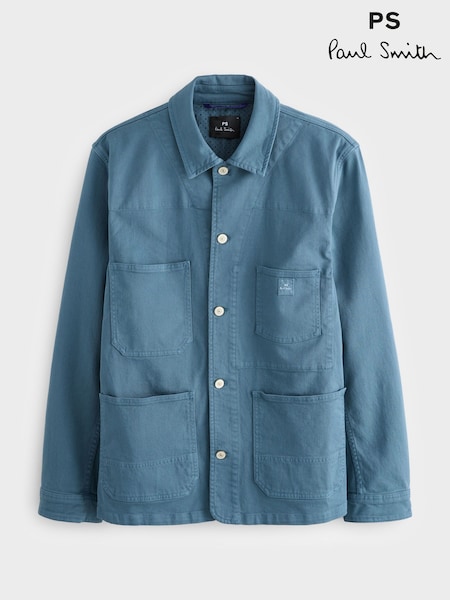 PS Paul Smith Blue Pocket Detail Button Through Chore Jacket (F95552) | R$ 2.370