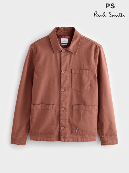 PS Paul Smith Casual Fit Pocket Detail Brown Overshirt (F95557) | R$ 1,975