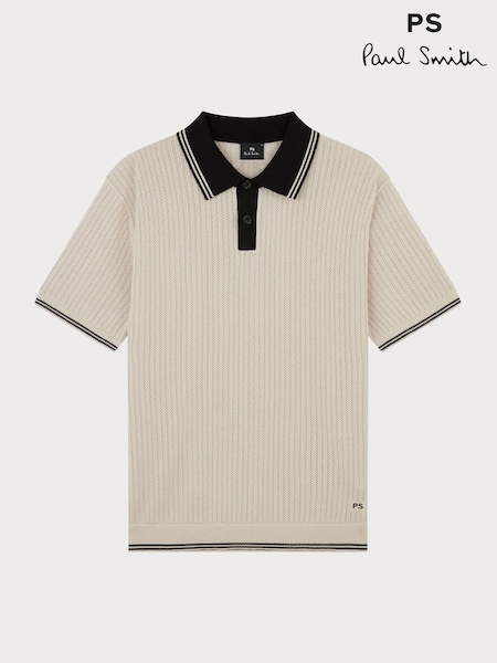 PS Paul Smith Knitted White Polo Shirt (F95566) | €210