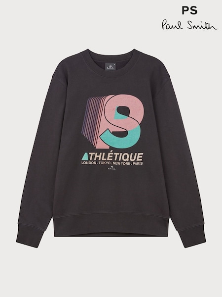 PS Paul Smith Regular Fit 100% Cotton Logo Black Sweatshirt (F95577) | AED903