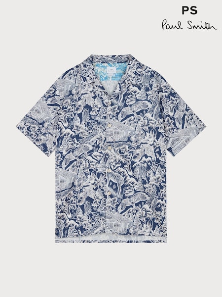 PS Paul Smith Blue Short Sleeve Casual-Fit Shirt (F95578) | 7 810 грн