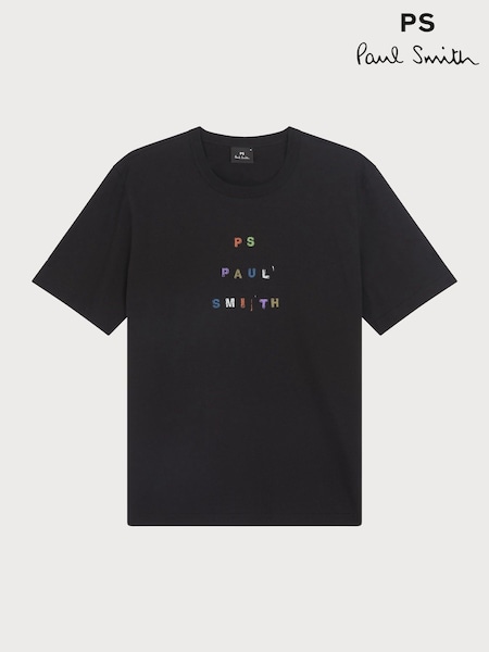 PS Paul Smith Casual Fit 100% Organic Cotton Logo Black T-Shirt (F95585) | € 99
