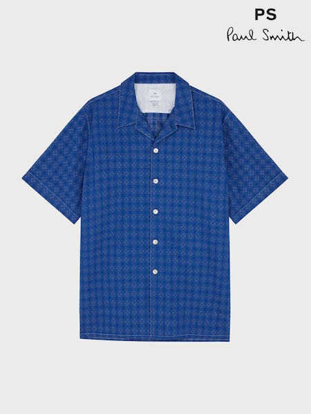 PS Paul Smith Casual Fit 100% Cotton Short Sleeve Blue Shirt (F95597) | 199 €
