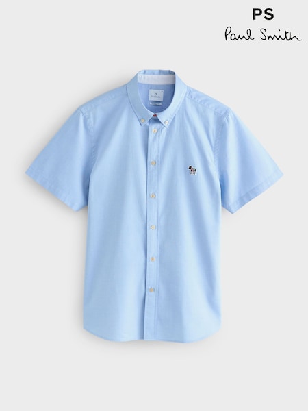 PS Paul Smith Tailored Fit Blue Short Sleeve Logo Shirt (F95610) | R$ 1.285