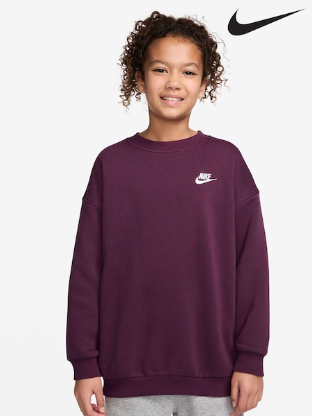 Nike Bordeaux Burgundy Oversized Club Fleece Sweatshirt (F95624) | €47
