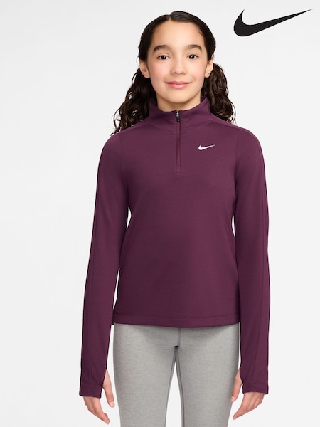 Nike Bordeaux Burgundy Dri-FIT Long Sleeve Half Zip Top (F95630) | €44