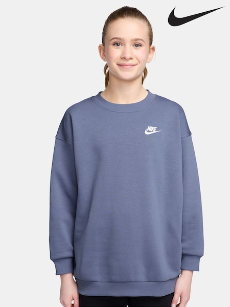Nike World Indigo Blue Oversized Club Fleece Sweatshirt (F95631) | €42