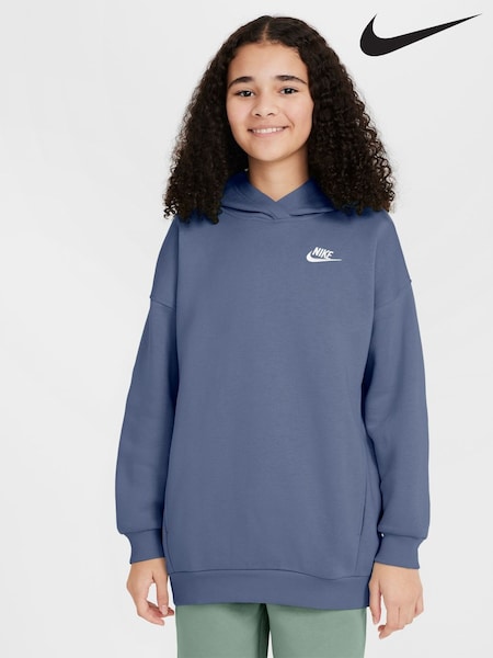 World Indigo Blue - Nike Oversized Sportswear Club Fleece Pullover Hoodie (F95770) | 61 €