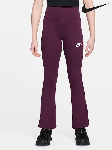 Nike Bordeaux Burgundy High Waisted Flared Leggings (F95795) | €37