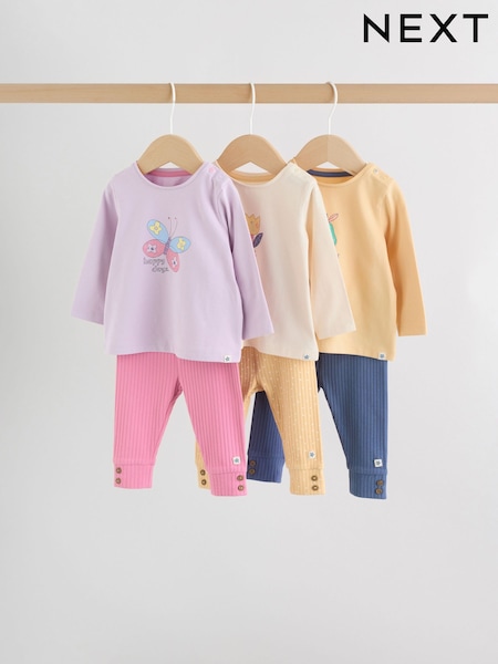 Purple Long Sleeve Top And Leggings Set 6 Piece (0mths-3yrs) (F95921) | €37 - €40