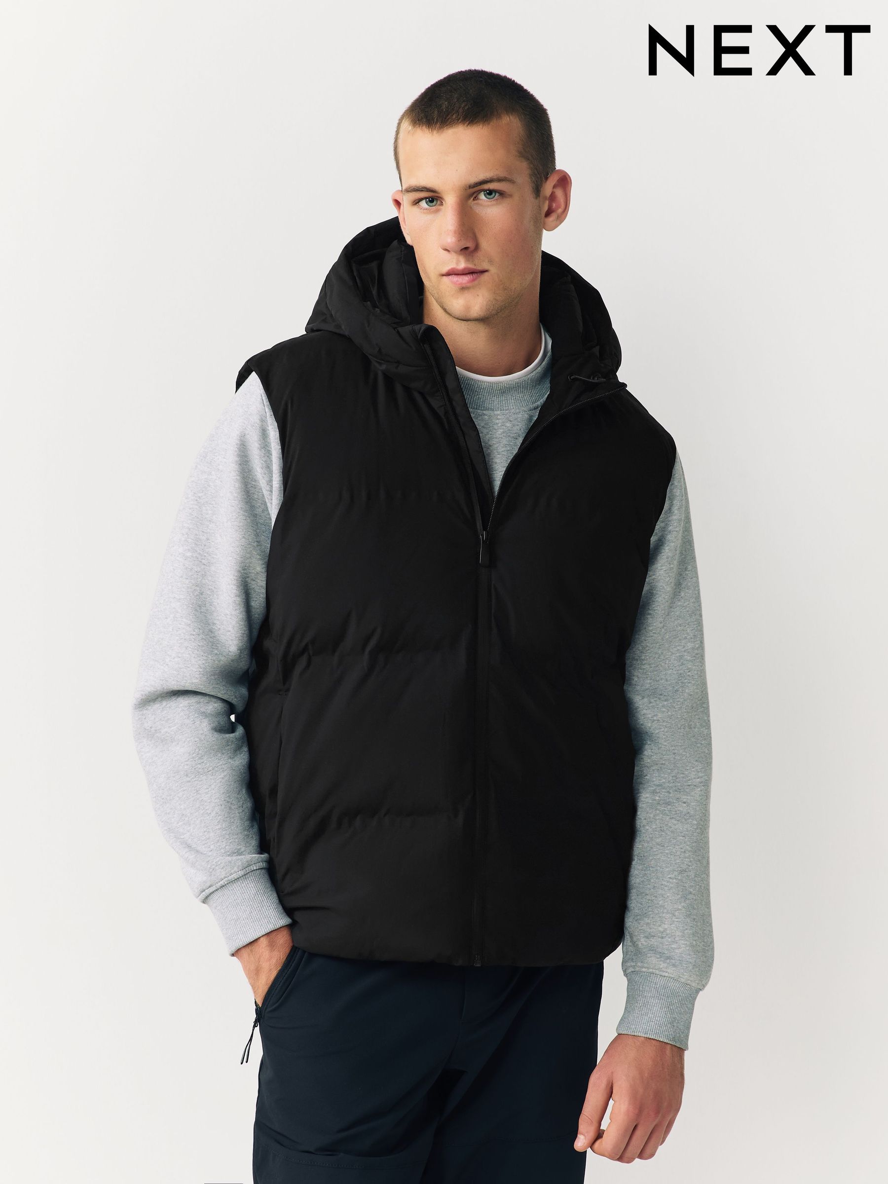 Hazy Blue Polar Men's Gilet – Quilted Puffer Body Warmer – Padded Winter Warm – Nylon Shell