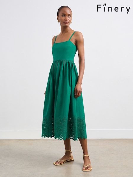 Finery Green Alora Broderie Anglaise Cotton Sundress (F95976) | €75