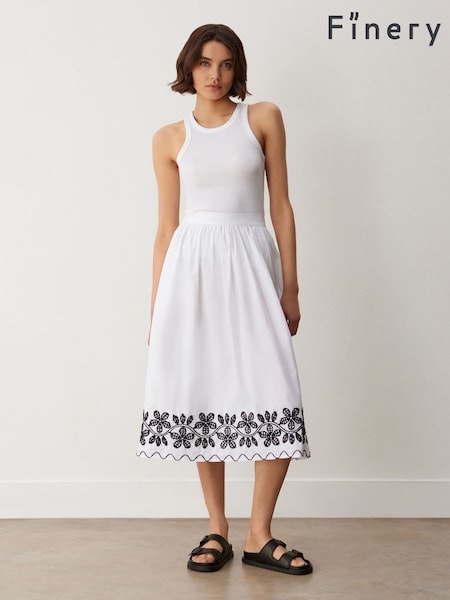 Finery Yolanda Embroidered Cotton Midi Skirt (F95996) | ‏246‏₪