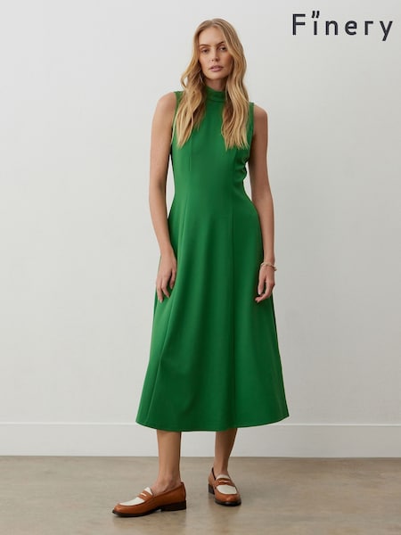 Finery Green Pia Ponte Jersey Sleeveless Midi Dress (F96012) | €62