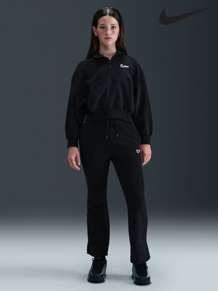Nike Black Sportswear Long Sleeve Cosy Fleece Half Fleece (F96084) | €60