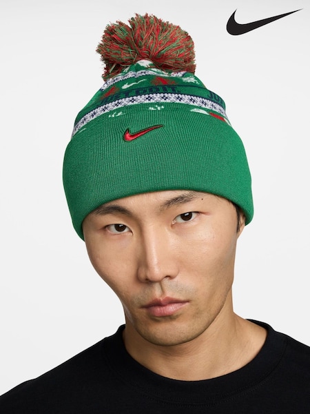 Nike Stadium Green Fairisle Peak Beanie (F96086) | €42