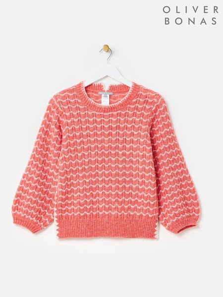 Oliver Bonas Red Wavy Stripe Crew Neck Knitted Jumper (F96193) | €77