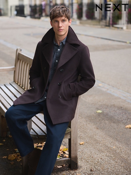 Castanho - Soft Touch Peacoat with Wool (F96260) | R$ 950