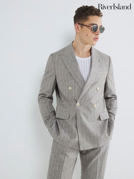 River Island Stripe Suit Jacket (F96331) | R$ 985
