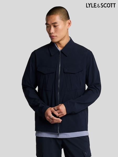 Lyle & Scott Blue Nylon Pocket Overshirt (F96337) | R$ 1,135