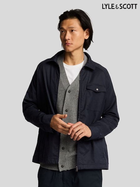Lyle & Scott Blue Tailored Zip Through Overshirt (F96359) | 6,008 UAH