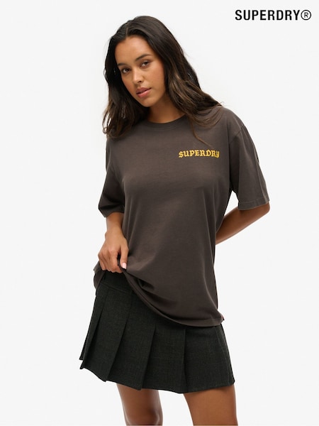 Superdry Black Oversized Tattoo Graphic Print 100% Cotton T-Shirt (F96364) | €37