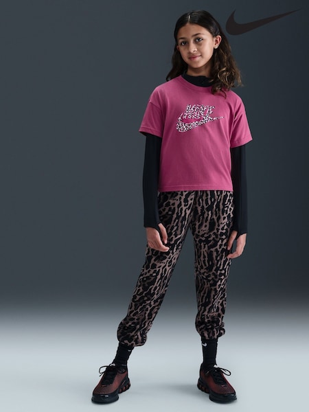 Nike Beet Pink Animal Print Boxy T-Shirt (F96429) | €27