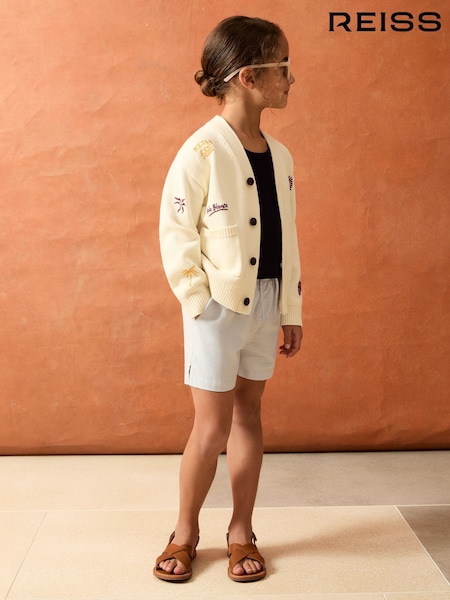 Reiss Off White Vedra 4-9 yrs SmileyWorld | Reiss Embroidery Cardigan Unisex Fit (F96442) | €90