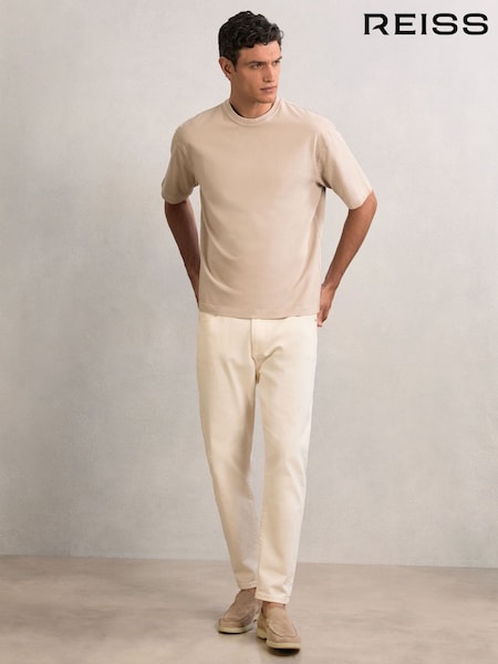 Reiss Oatmeal Nomo Cotton Garment-Dyed Oversize T-Shirt (F96458) | €85