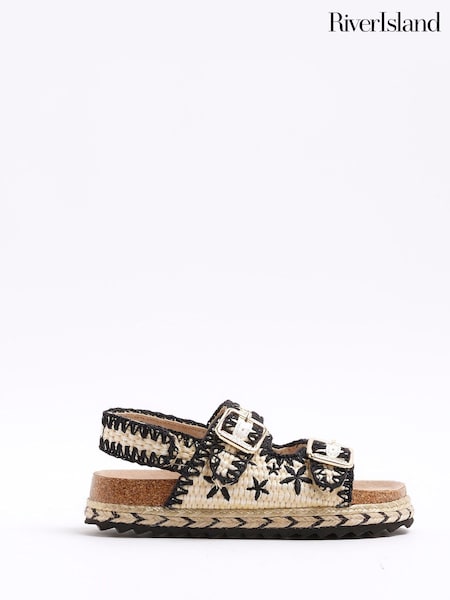 River Island Brown Girls Mono Whipstitch Sandals (F96506) | R$ 235