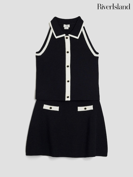 River Island Black Girls Button Top & Skirt set (F96507) | 1,802 UAH