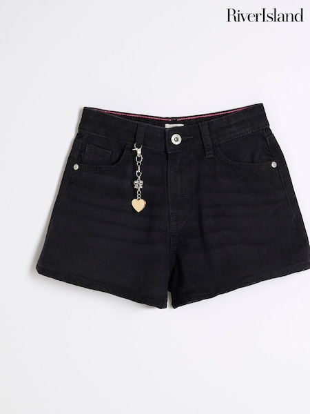 River Island Black Girls Denim Circle 100% Cotton Shorts (F96528) | €26
