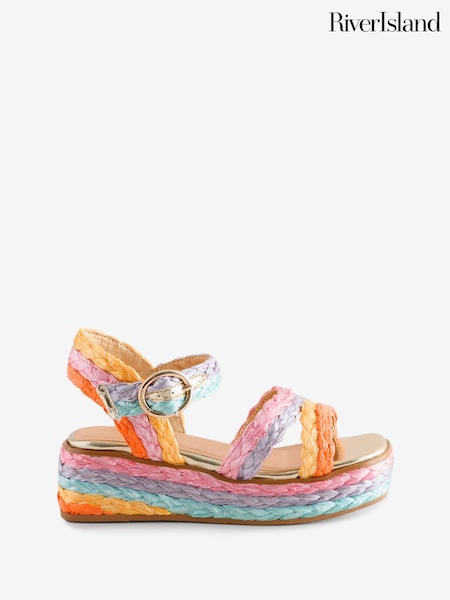 River Island Girls Multi Colour Wedge Sandals (F96534) | 194 LEI