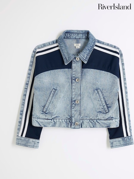 River Island Blue Girls 100% Cotton Hybrid Denim Jacket (F96545) | €50