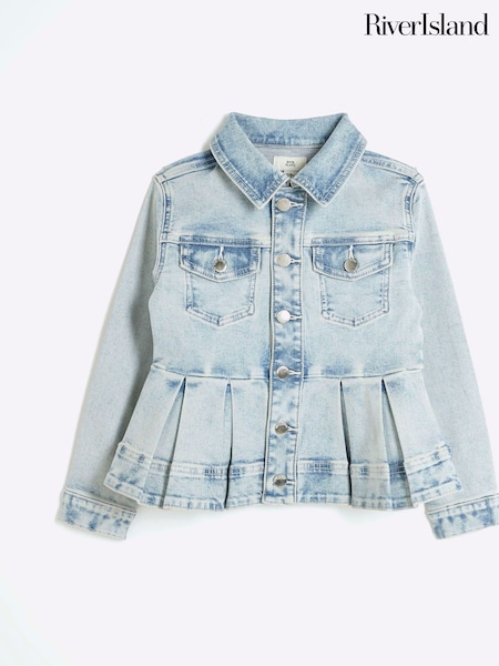 River Island Blue Girls Peplum Denim Jacket (F96548) | €46