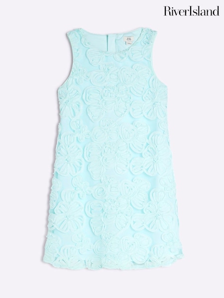 River Island Blue Girls 3D Flower Shift Dress (F96550) | ₪151