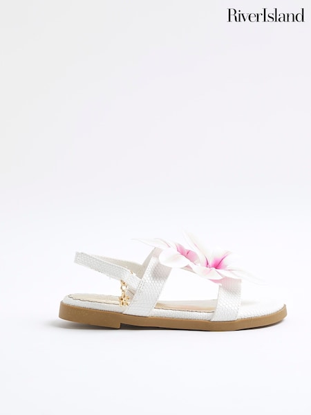 Valkoinen - River Island Tytöt Orkideakukka Sandaalit (F96570) | €33