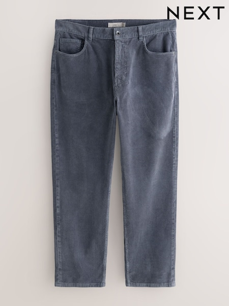 Blue Straight Fit Corduroy 5 Pocket Stretch Trousers (F96587) | €42